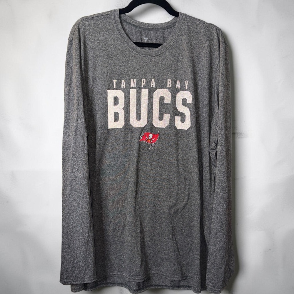 Fanatics Tampa Bay Buccaneers NFL Long Sleeve Shirt Mens 2XL Gray Bucs Tee